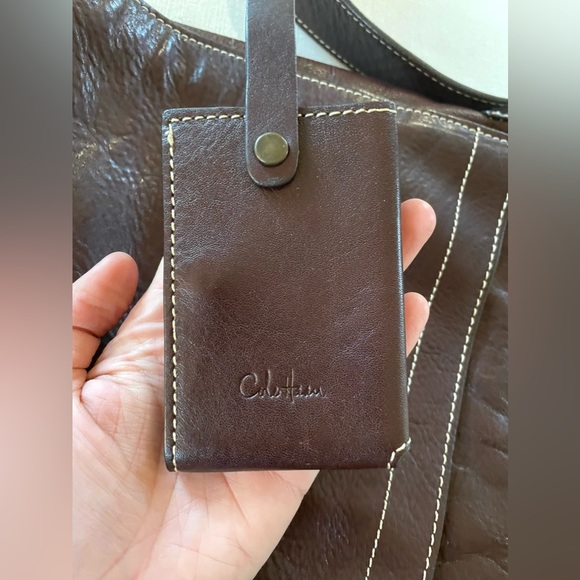 Cole Haan Brown Leather Messenger Laptop Bag Adjustable Strap - Picture 12 of 16